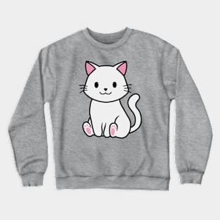 White kitty Crewneck Sweatshirt